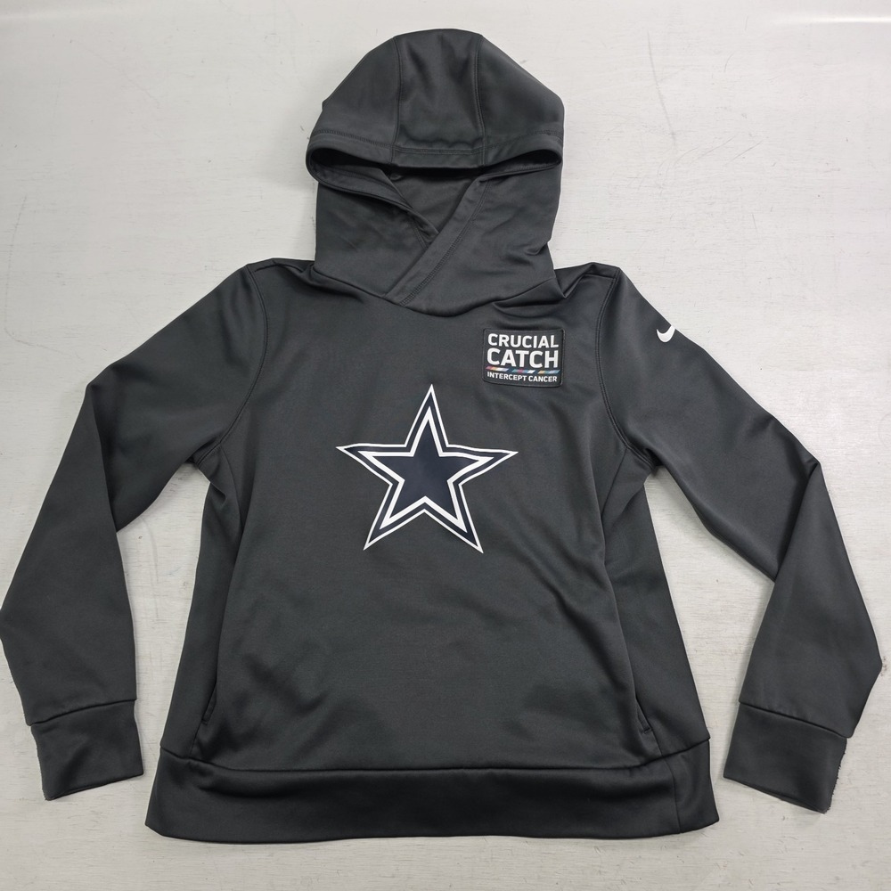 Nike Dallas Cowboys Crucial Catch WomensHoodie Dri-FIT Pullover Sweatshirt Sz M